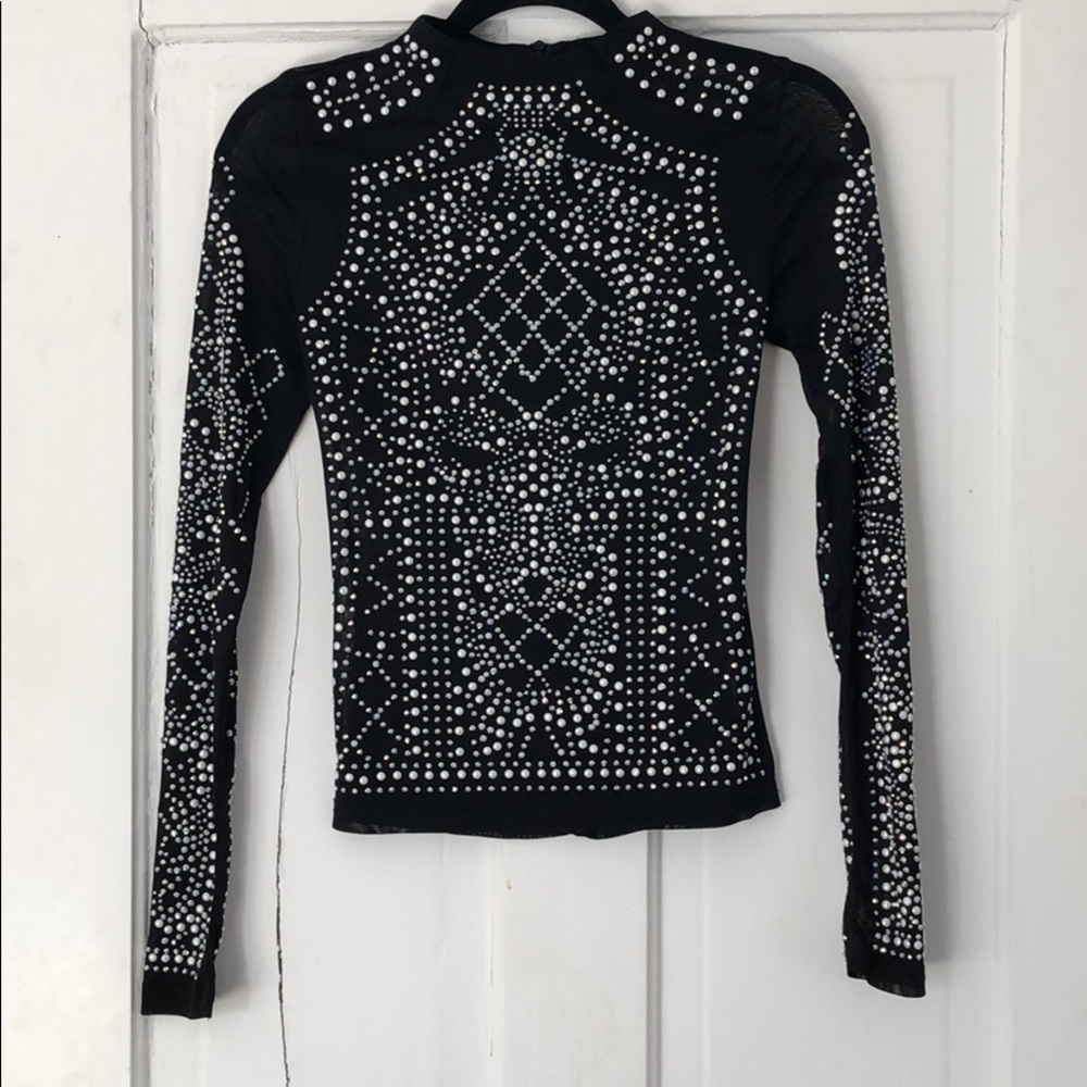 Sparkly Sheer Top with Rhinestones
